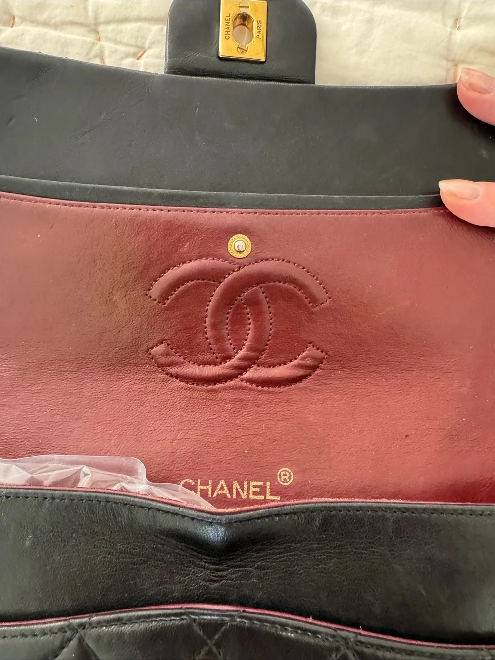CHANEL Black Quilted Leather Shoulder Bag with Gold Hardware